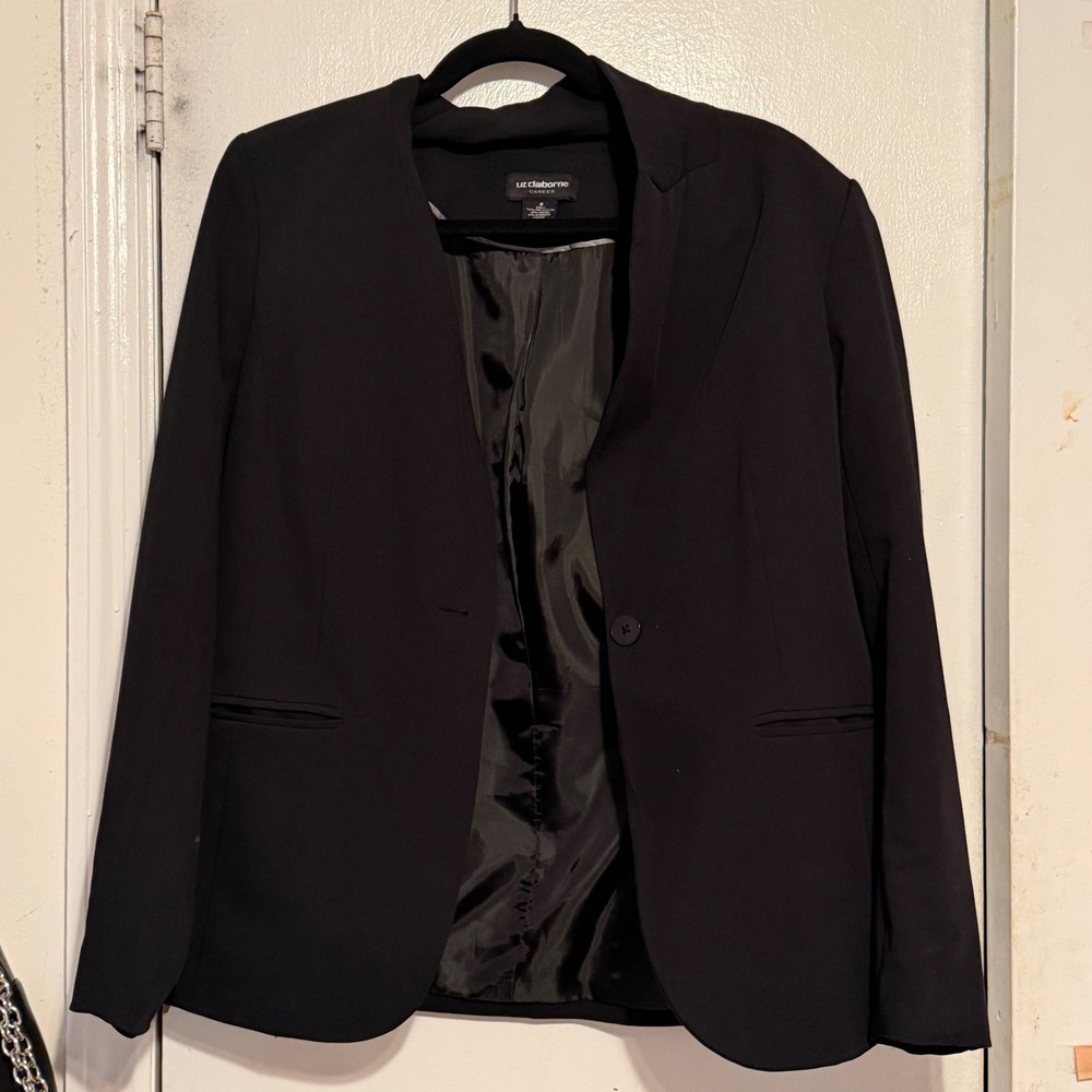 Liz Claiborne Blazer Black Size 8 Career Minimalist Work Office‎
